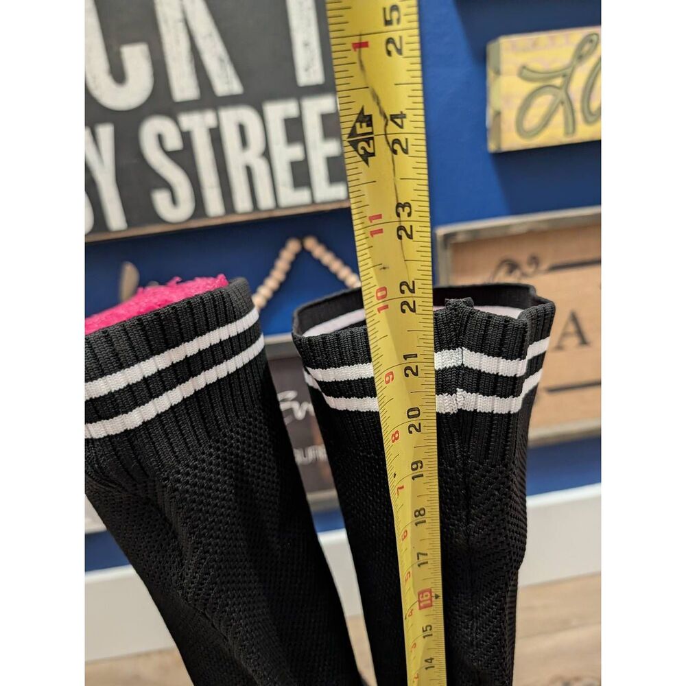 Black Knit Over the Knee Sneaker Boots Size 43 Women's 12 Tall Festival - Picture 14 of 16